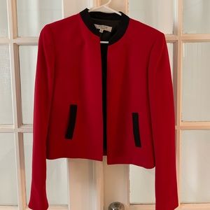 Red and black short blazer